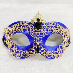 Men's masquerade mask, masquerade ball mask, Gold Blue masquerade Mask, 2 in 1